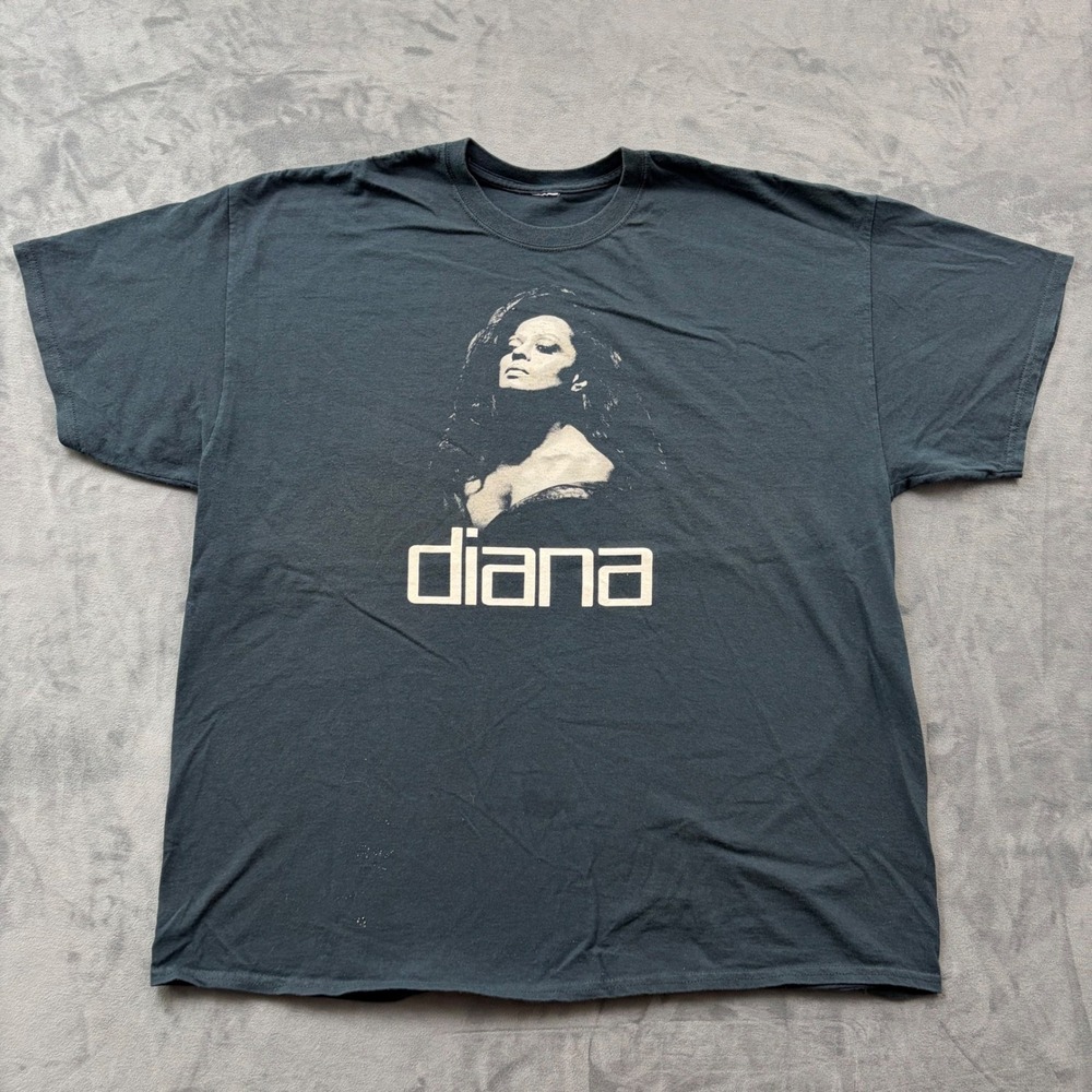 Diana Ross Graphic T-Shirt Black Vintage Style Music Album Cover Tee XL